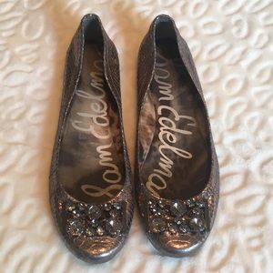 ☀️Sam Edelman flats metallic with stones Sz 8 1/2